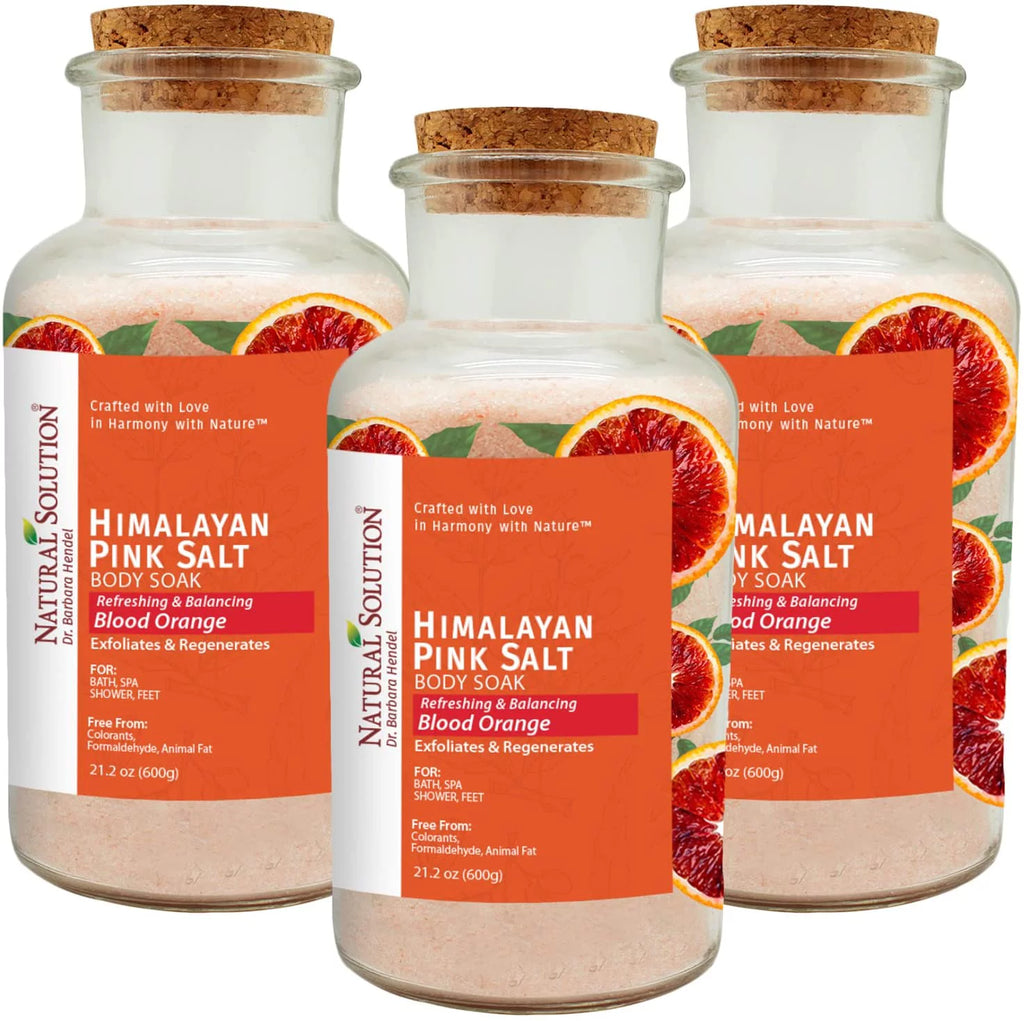 Natural Bath Soak Blood Orange & Pink Salt 21 oz 3 Pack J7333