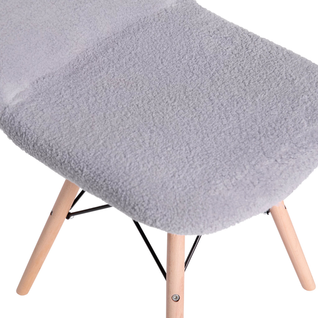 Set of 2 Gray Faux Shearling Accent Chair G809