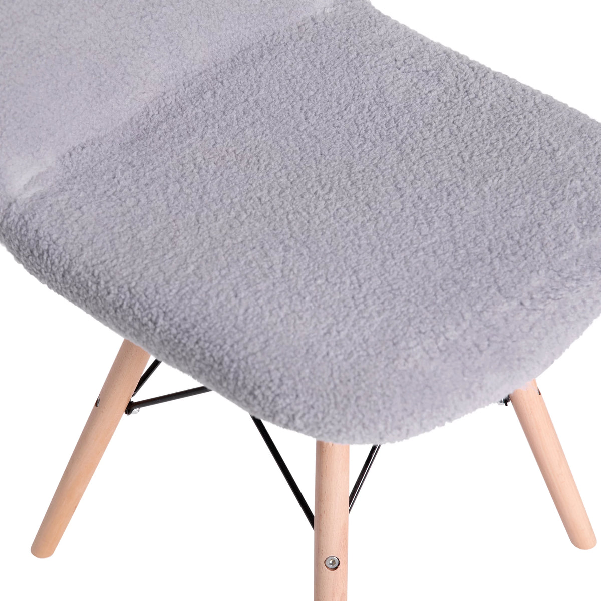 Set of 2 Gray Faux Shearling Accent Chair G809