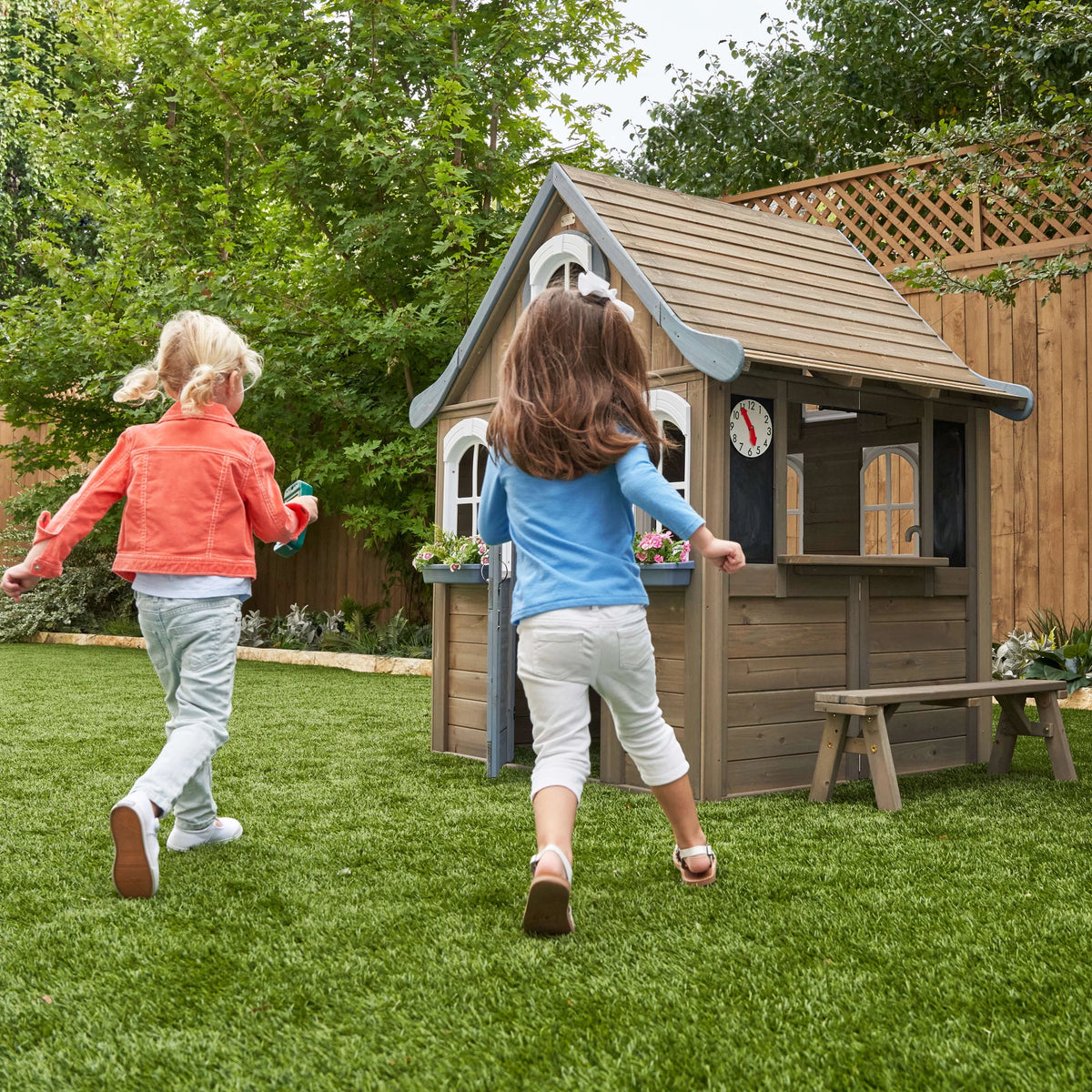 Wooden Outdoor Playhouse with Kitchen Y9765