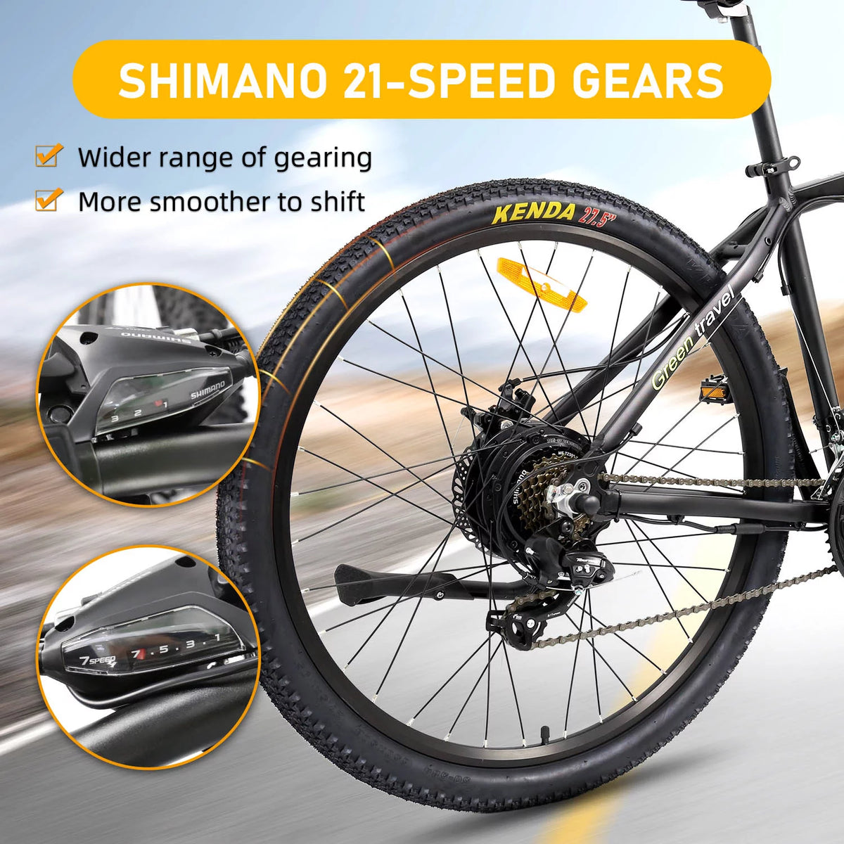 27.5 inch 48V 500W Electric City Bicycle with Removable Battery, Black S3366