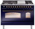 48 Dual Fuel Propane Gas Range Blue Bronze Trim Q997