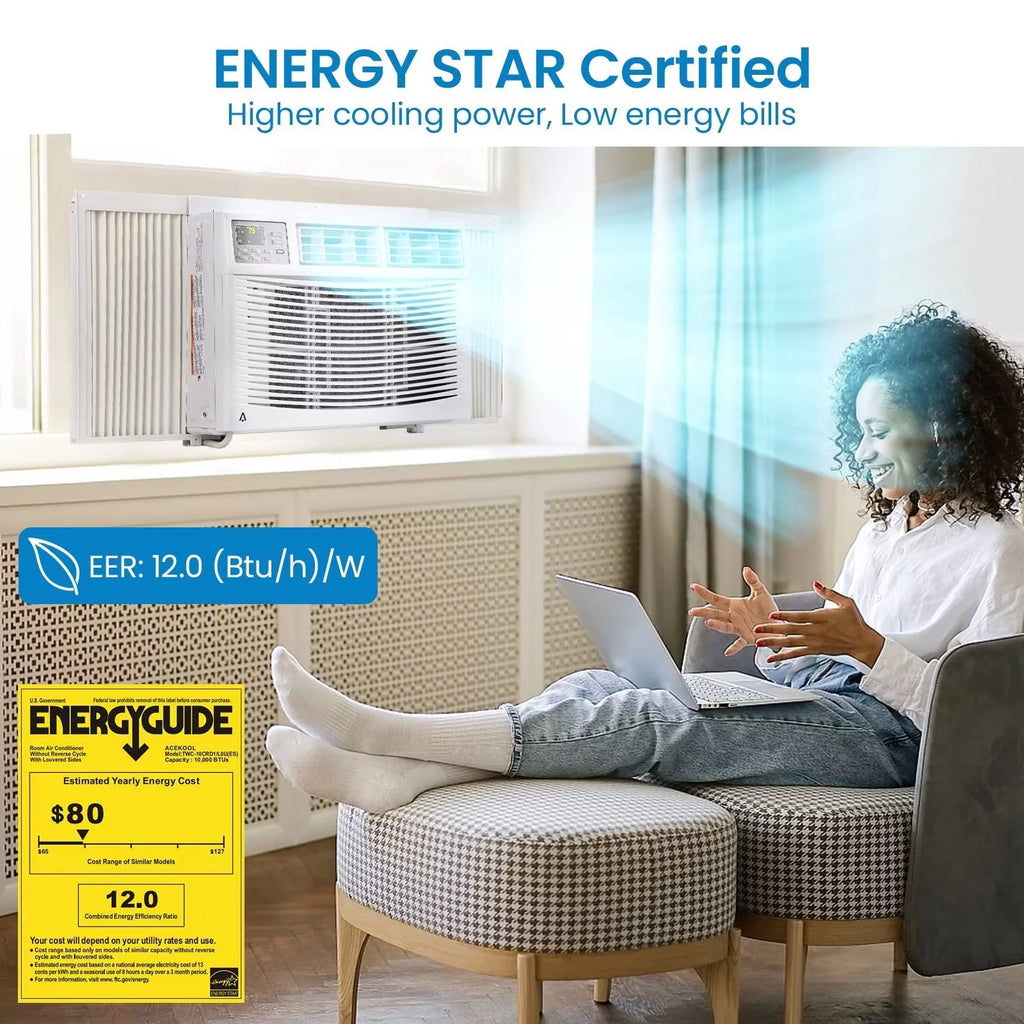 8000 BTU Window Air Conditioner with Remote/App Control V9377