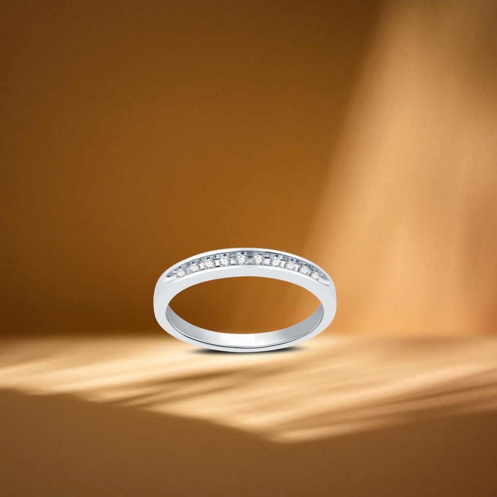 1/10 Carat Round Diamond Sterling Silver Band K2633