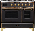 40 Dual Fuel Natural Gas Range Matte Graphite Brass Trim A482
