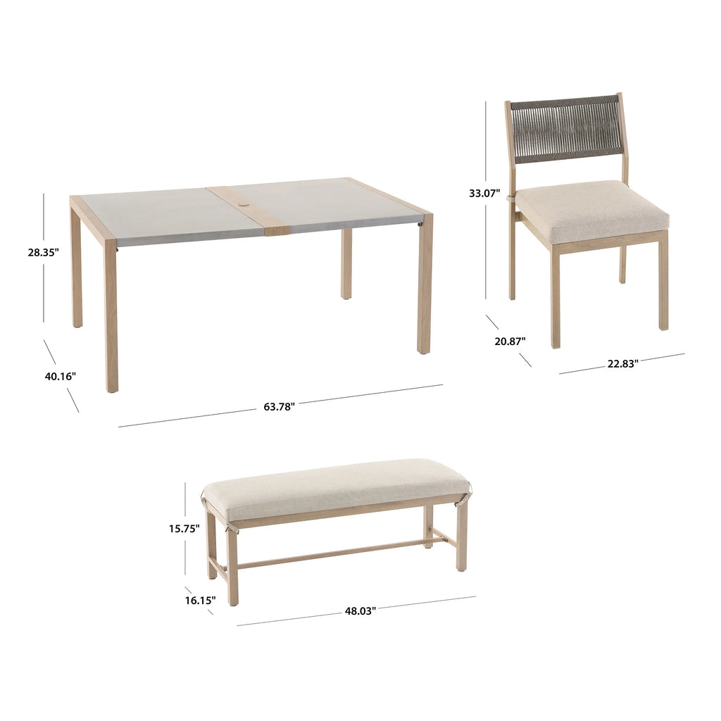 6-Piece Steel Outdoor Dining Set with Cushions R62140