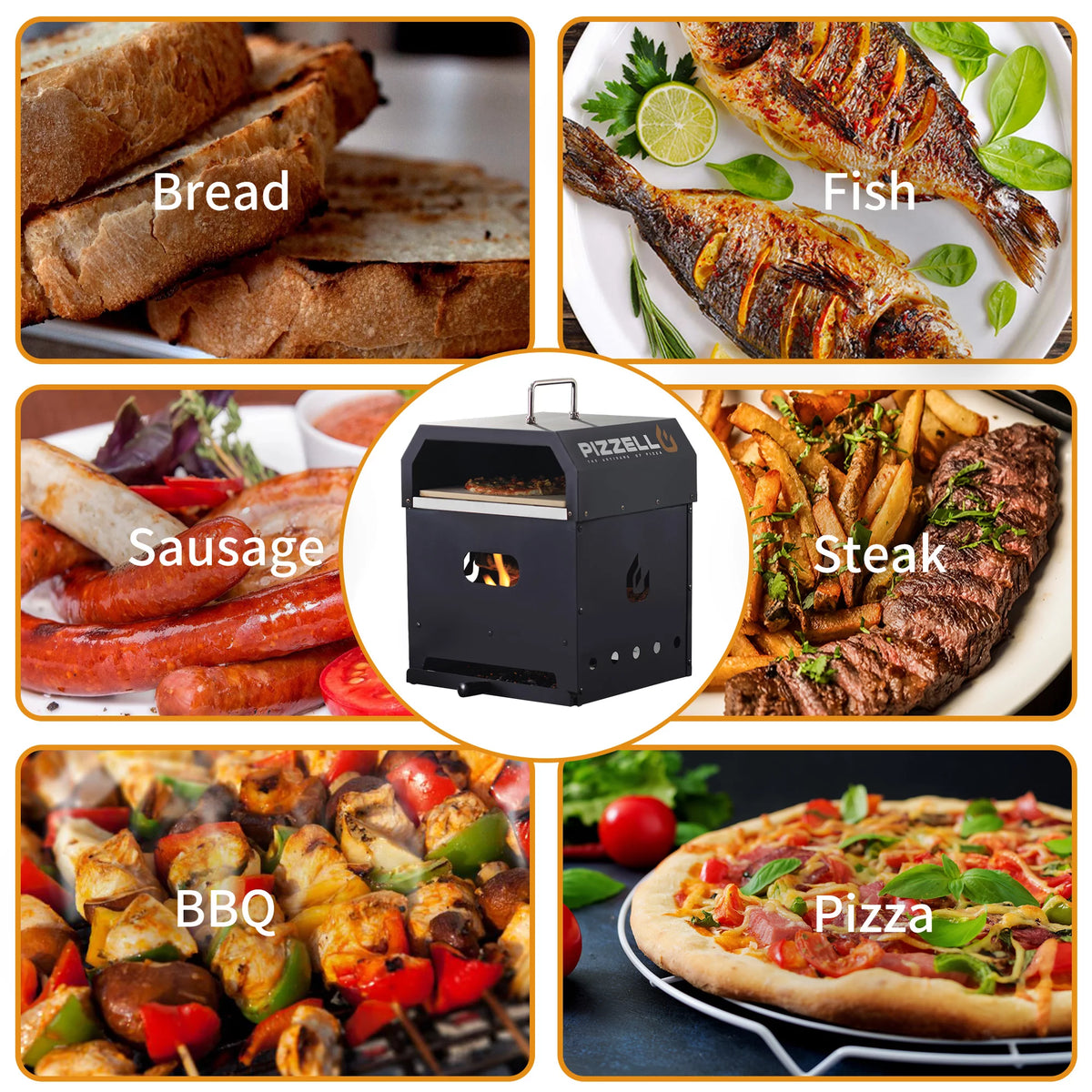 4 in 1 Wood Fired 12 inch Pizza Oven P9178