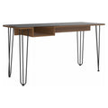 Modern Wood Desk with Steel Legs in Mahogany F364116