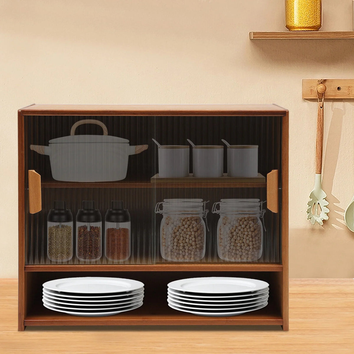Small Kitchen Cabinet Sideboard with Sliding Door I91191