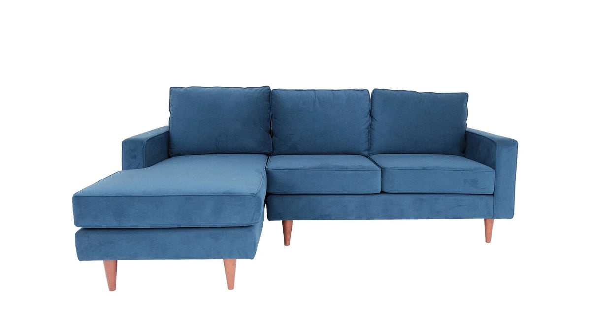 Navy Blue Polyester Blend L Shaped Corner Sectionals, 2 Piece N2632
