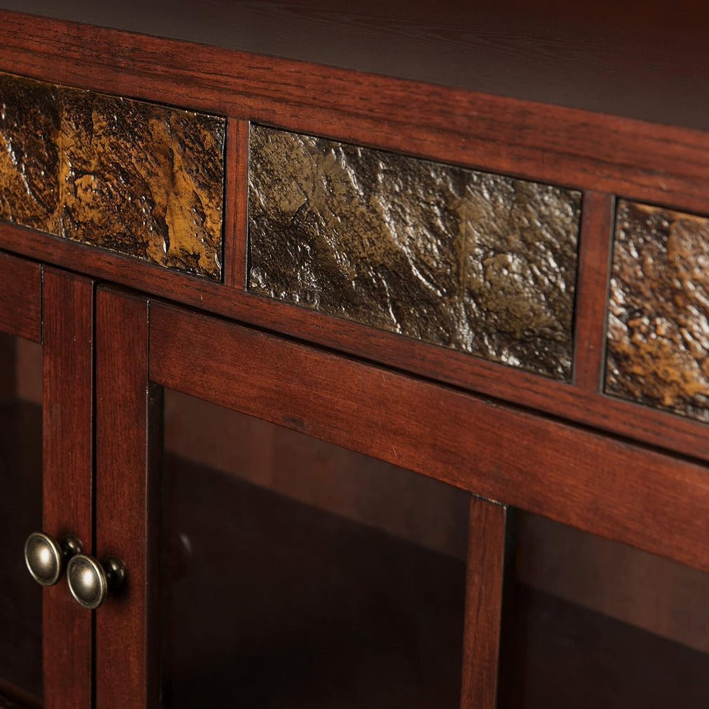 Red Washed Sideboard & Curio X27729