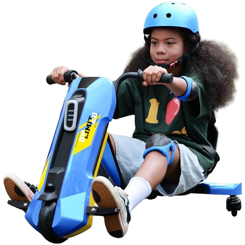 12V Electric Go Kart with Drift and 360° Spin, Black Y654