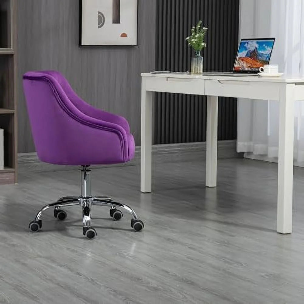 Black Velvet Swivel Office Chair A398