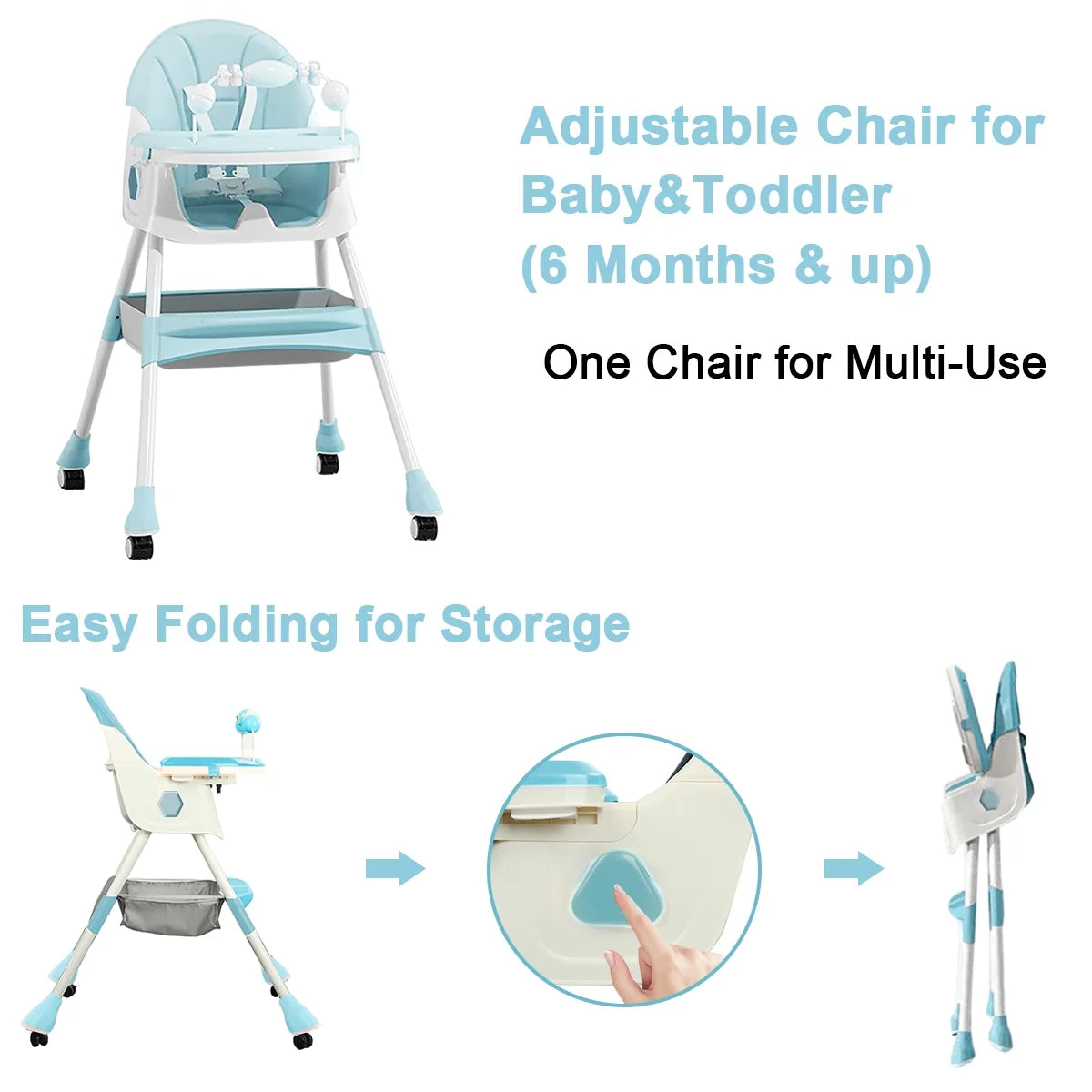 4-in-1 Baby High Chair Dark Blue T63034