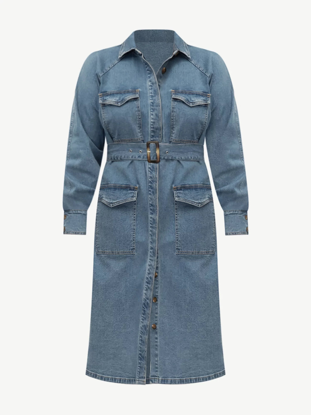 Plus Size Denim Utility Dress A37559