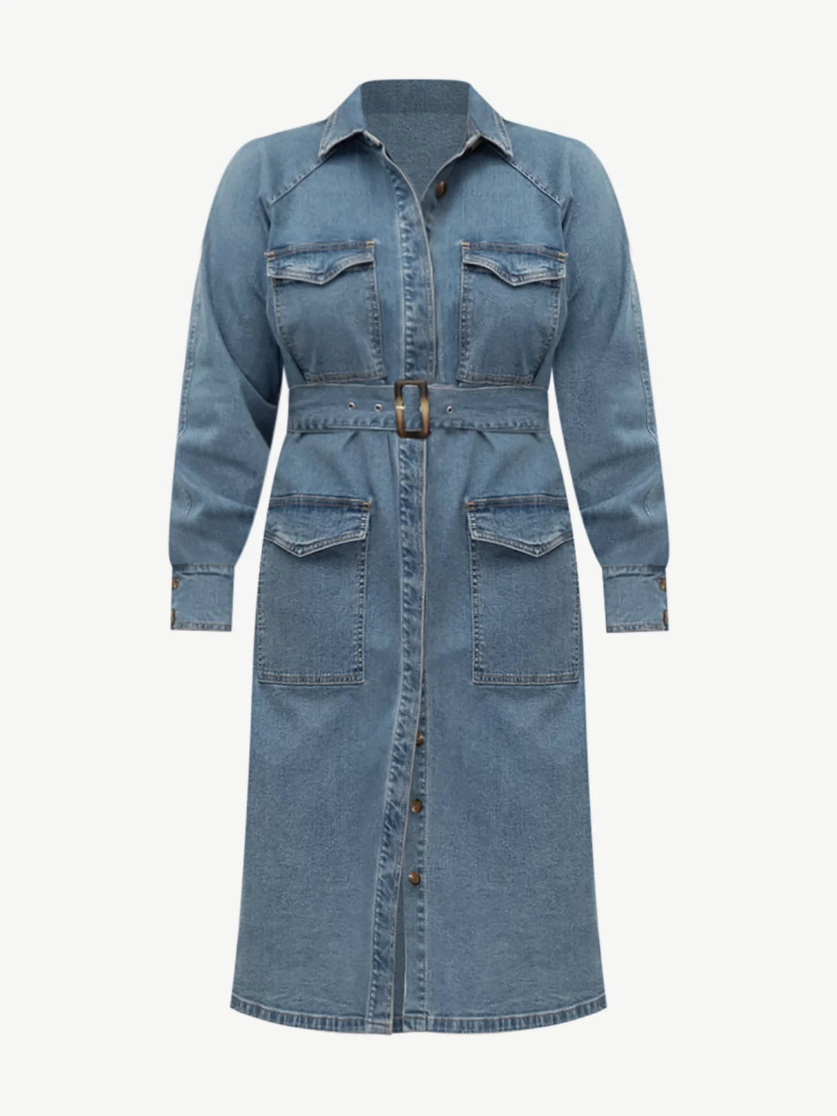 Plus Size Denim Utility Dress A37559
