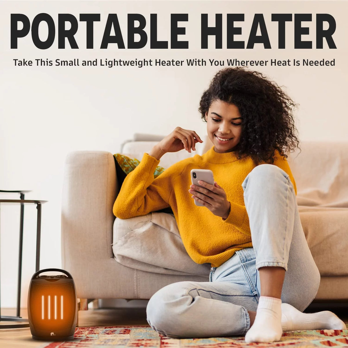 Portable Electric Space Heater 1500W/750W Oscillating T50123