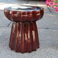 Round Scalloped Ceramic Garden Stool J9333