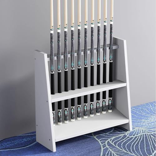 White Portable Pool Cue Rack Stand A478