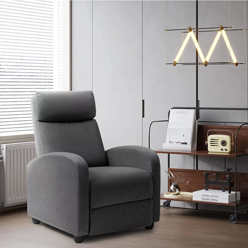 Light-Blue Fabric Recliner Chair B509