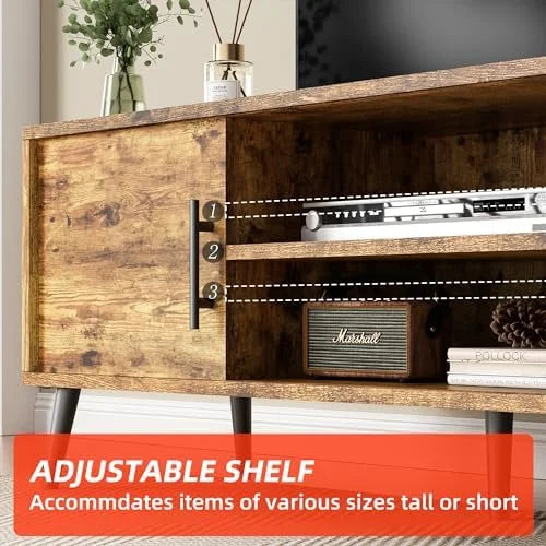 65 inch Wood TV Stand with Sliding Barn Doors U572