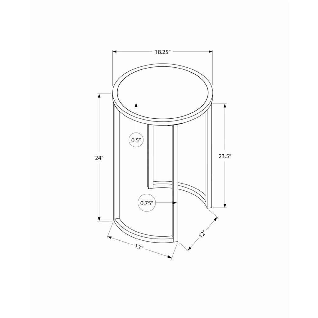 White Round Metal Accent Table O652