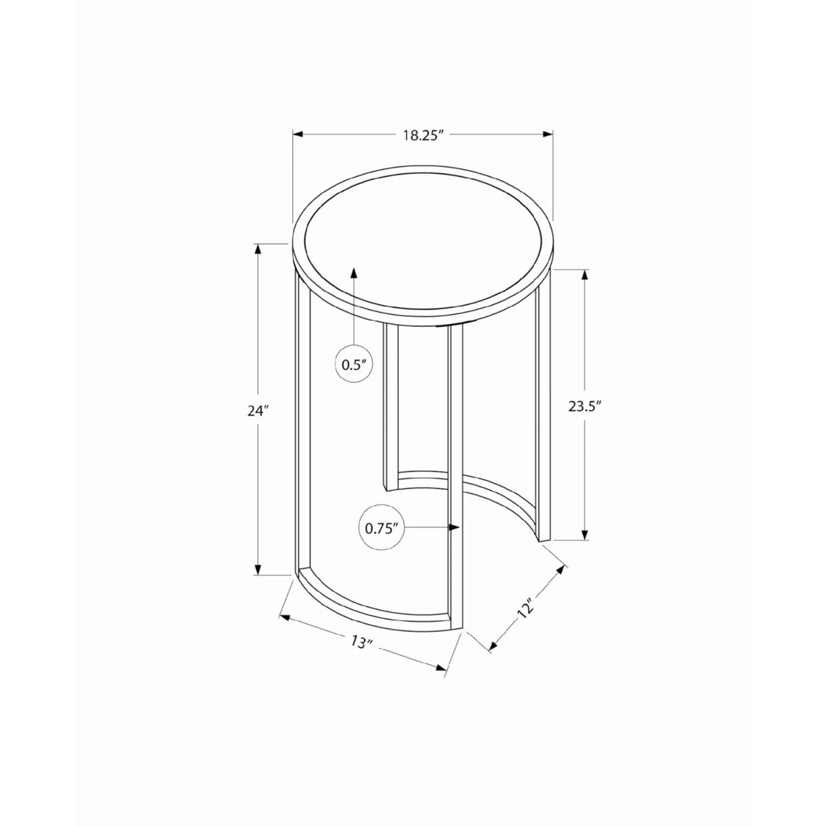 White Round Metal Accent Table O652
