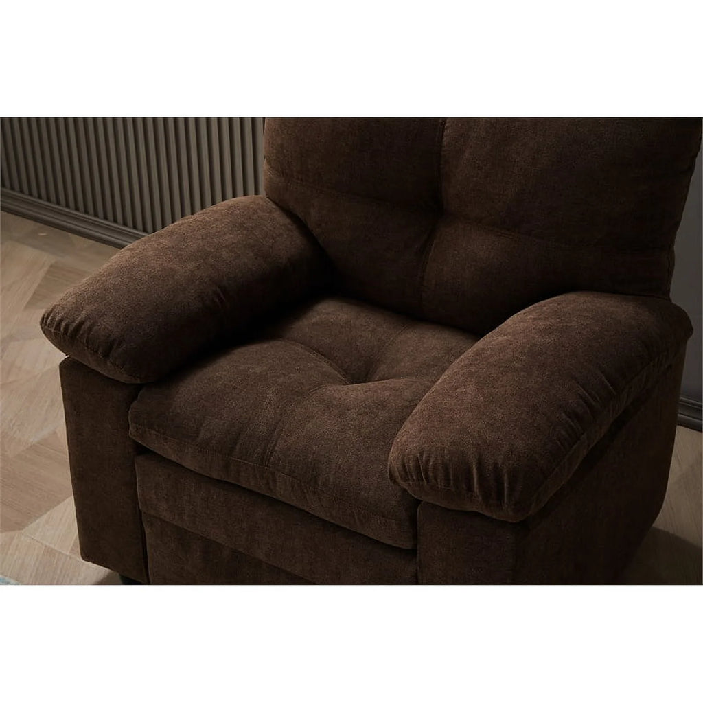Brown Linen Living Room Chair Set of 2 S7541