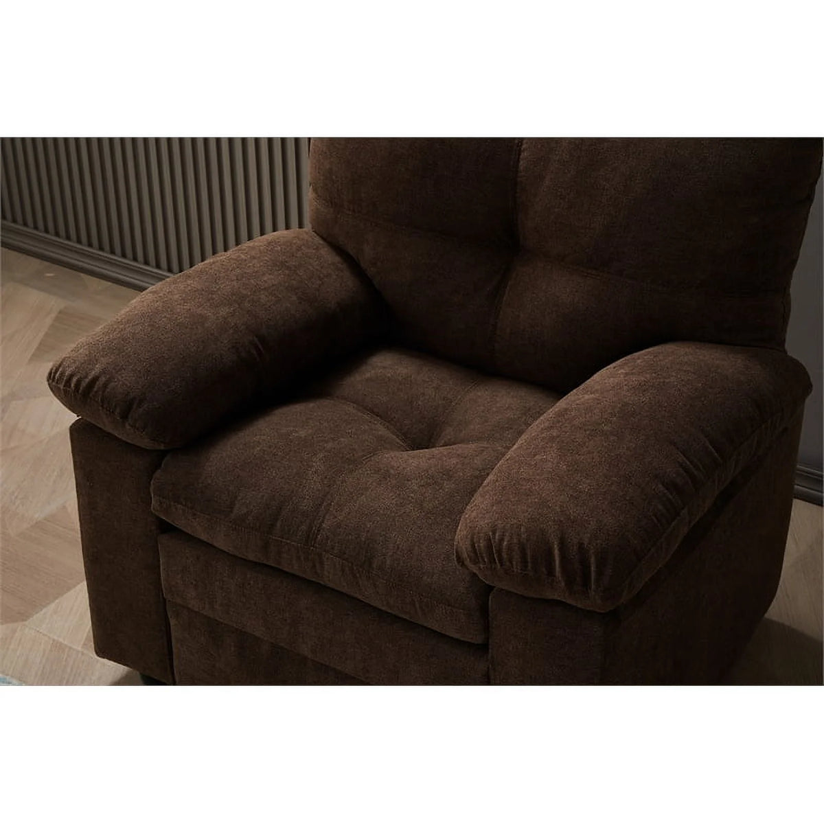 Brown Linen Living Room Chair Set of 2 S7541