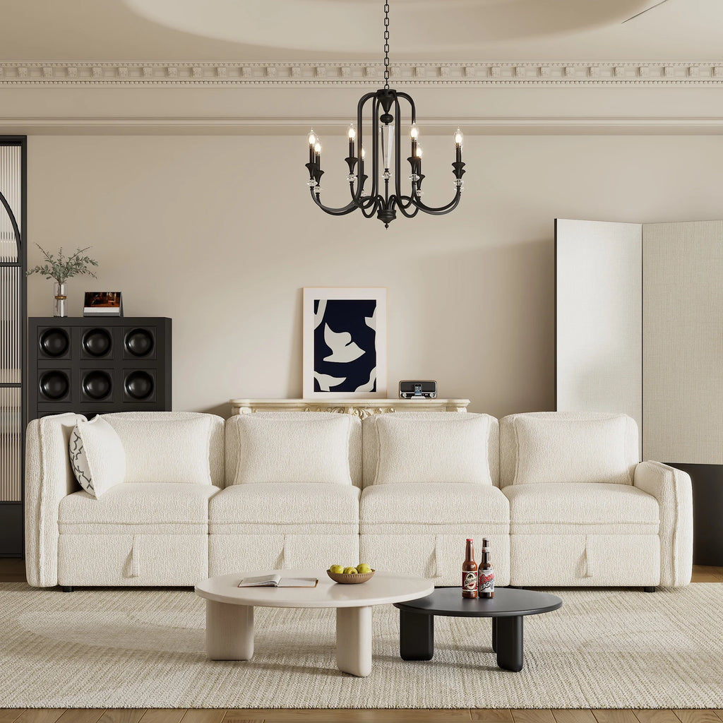 Oversized Chenille Sectional Sofa with Storage U30352