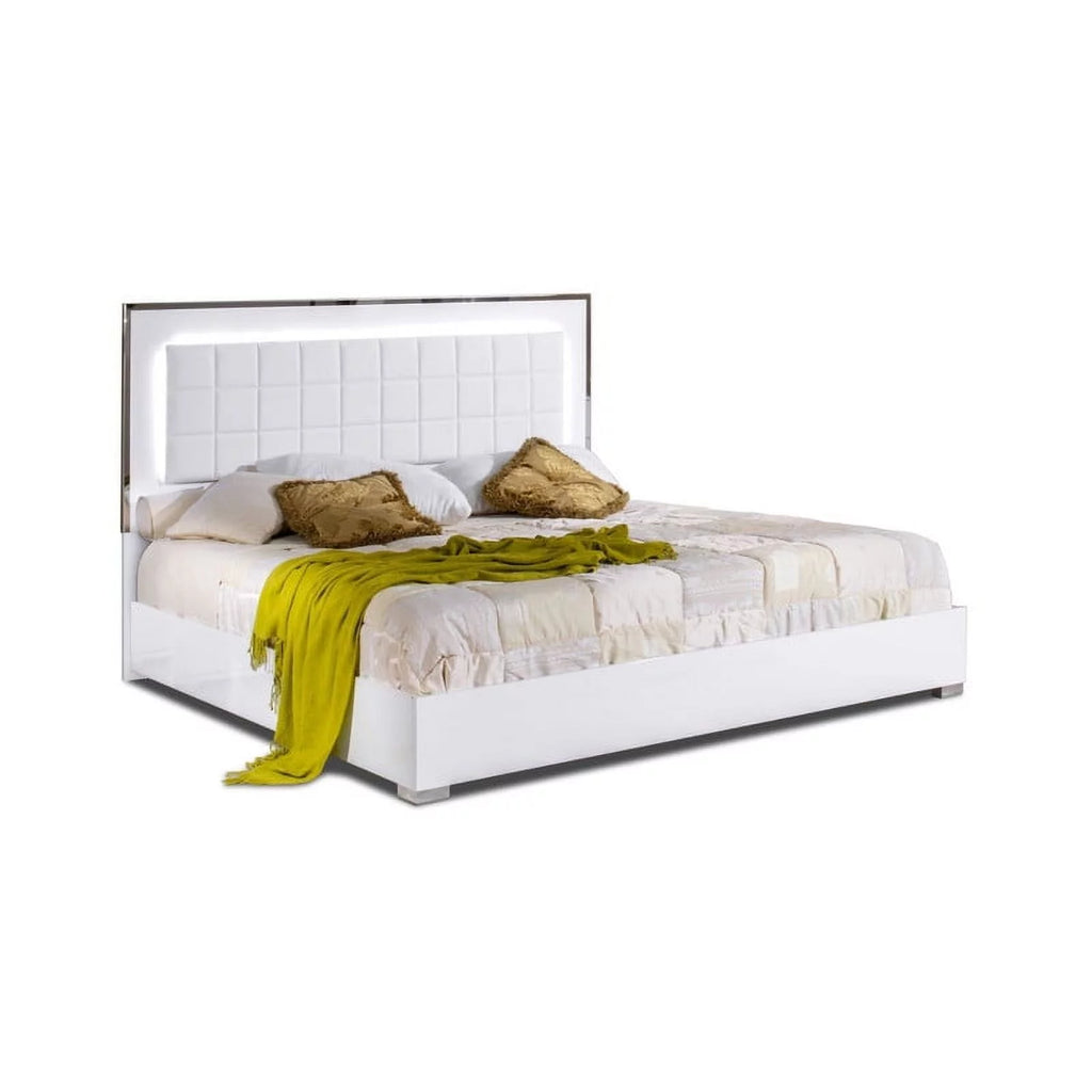 White High Gloss King Size 5-Piece Bedroom Set W55029