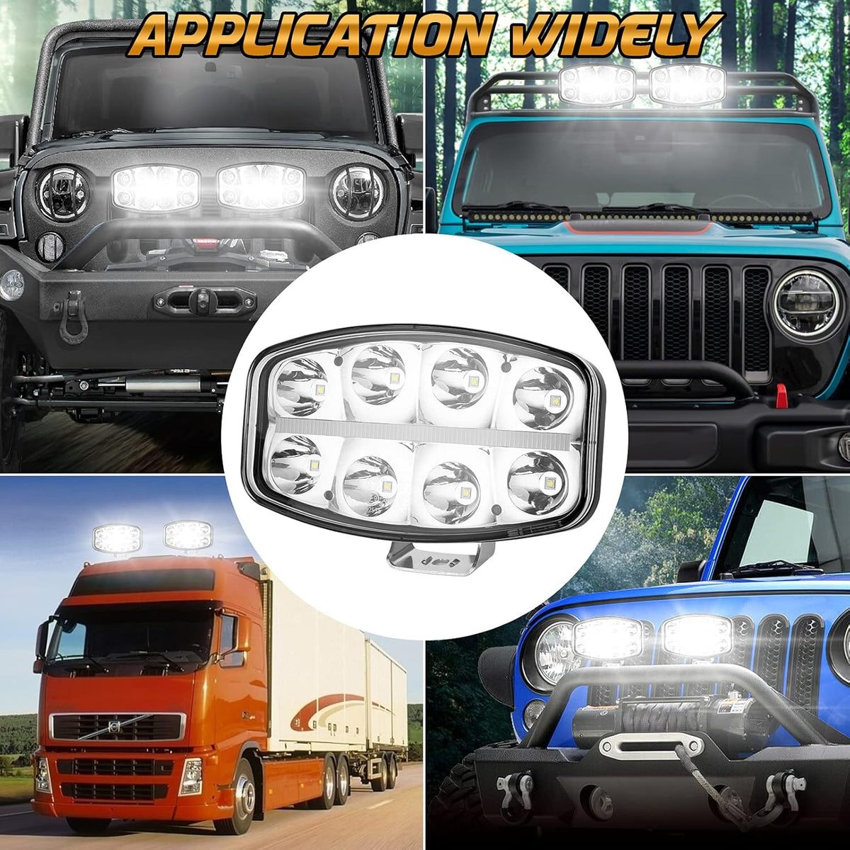 LED Work Light Driving Fog Light Off-Road Light LED Pods Flood & Spot Combo Beam Pack of 2 R85229