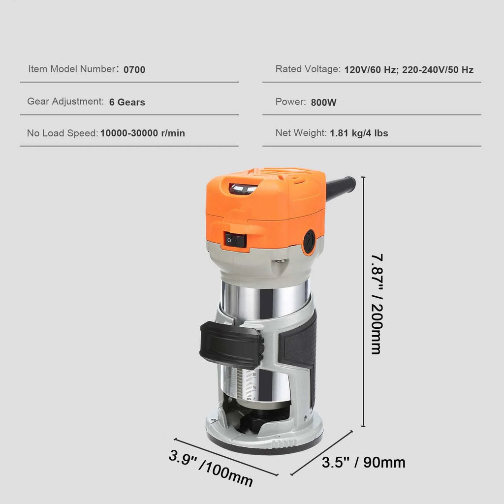 120V 800W 6 Speed 30000RPM Wood Trimmer Router S1962