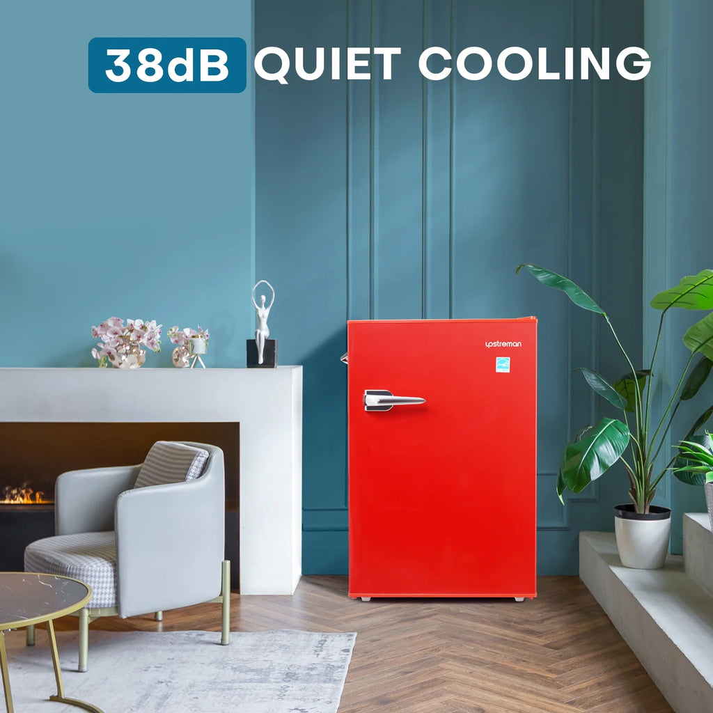 2.5 Cu Ft Retro Compact Refrigerator Mini Fridge with Freezer O939