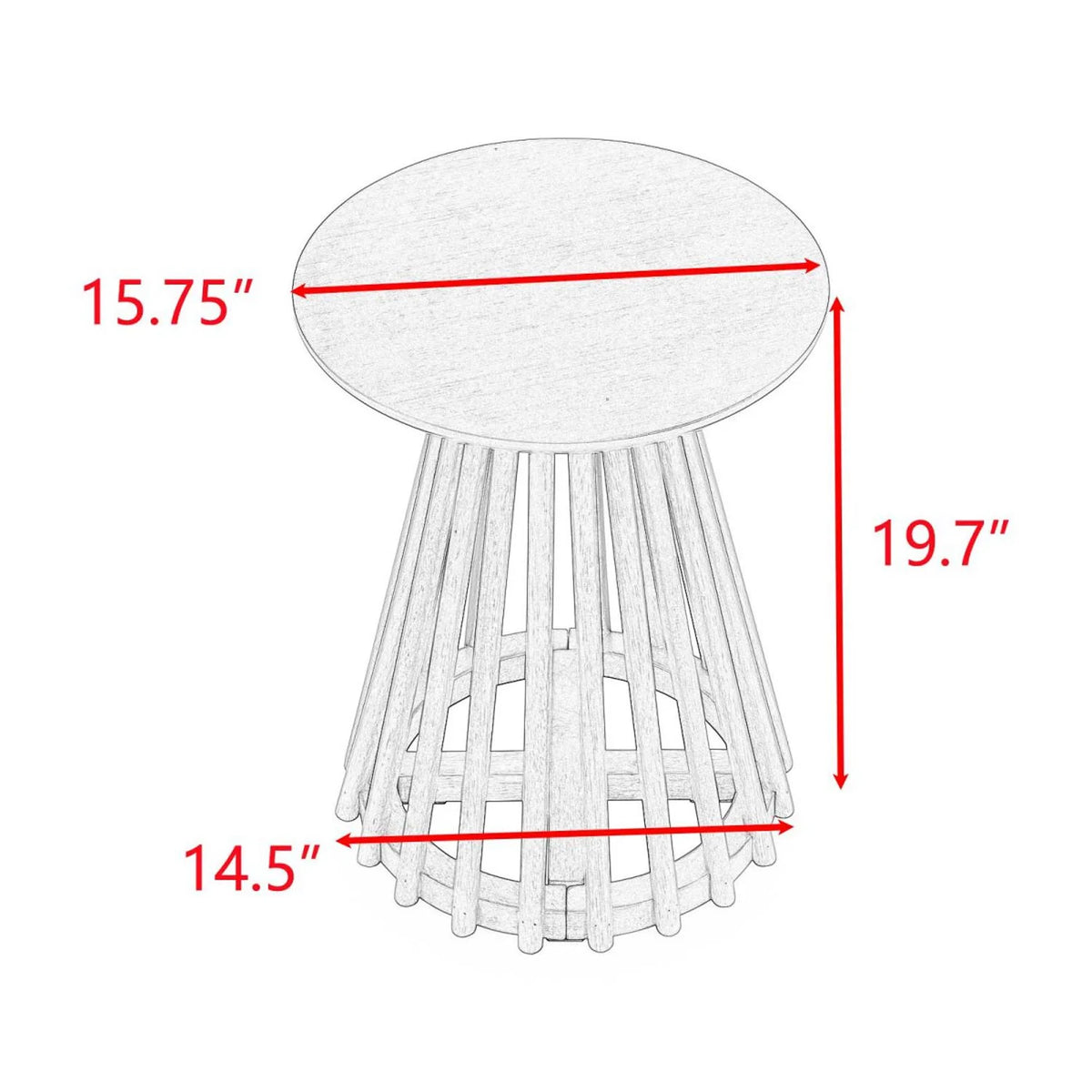 15.75'' Solid Wood Side Table N70276