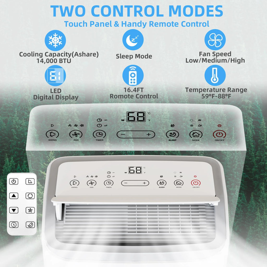 14,000 BTU 3-in-1 Portable Air Conditioner with Remote Control G38879