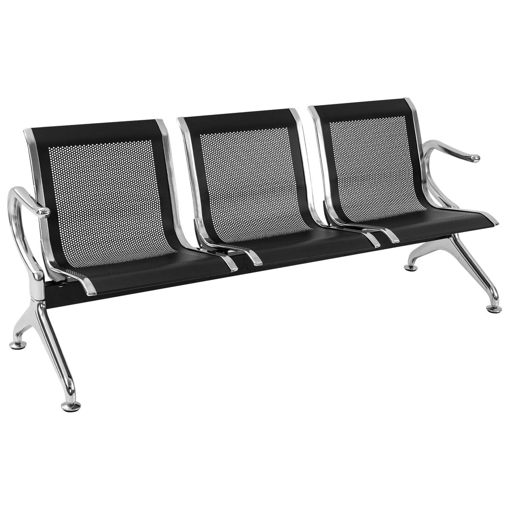 Black 3-Seat Waiting Room Chair with Arms L6919