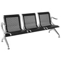 Black 3-Seat Waiting Room Chair with Arms L6919