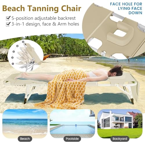 4-in-1 Folding Heavy Duty Chaise with 500LB Load Capacity R907319