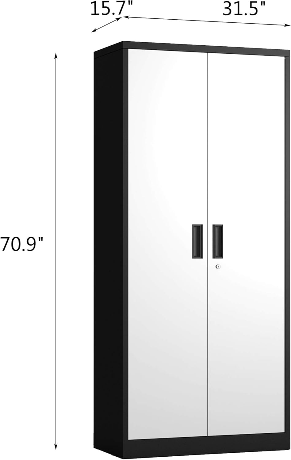 Metal Storage Cabinet with Locking Doors and 4 Adjustable Shelves M150829