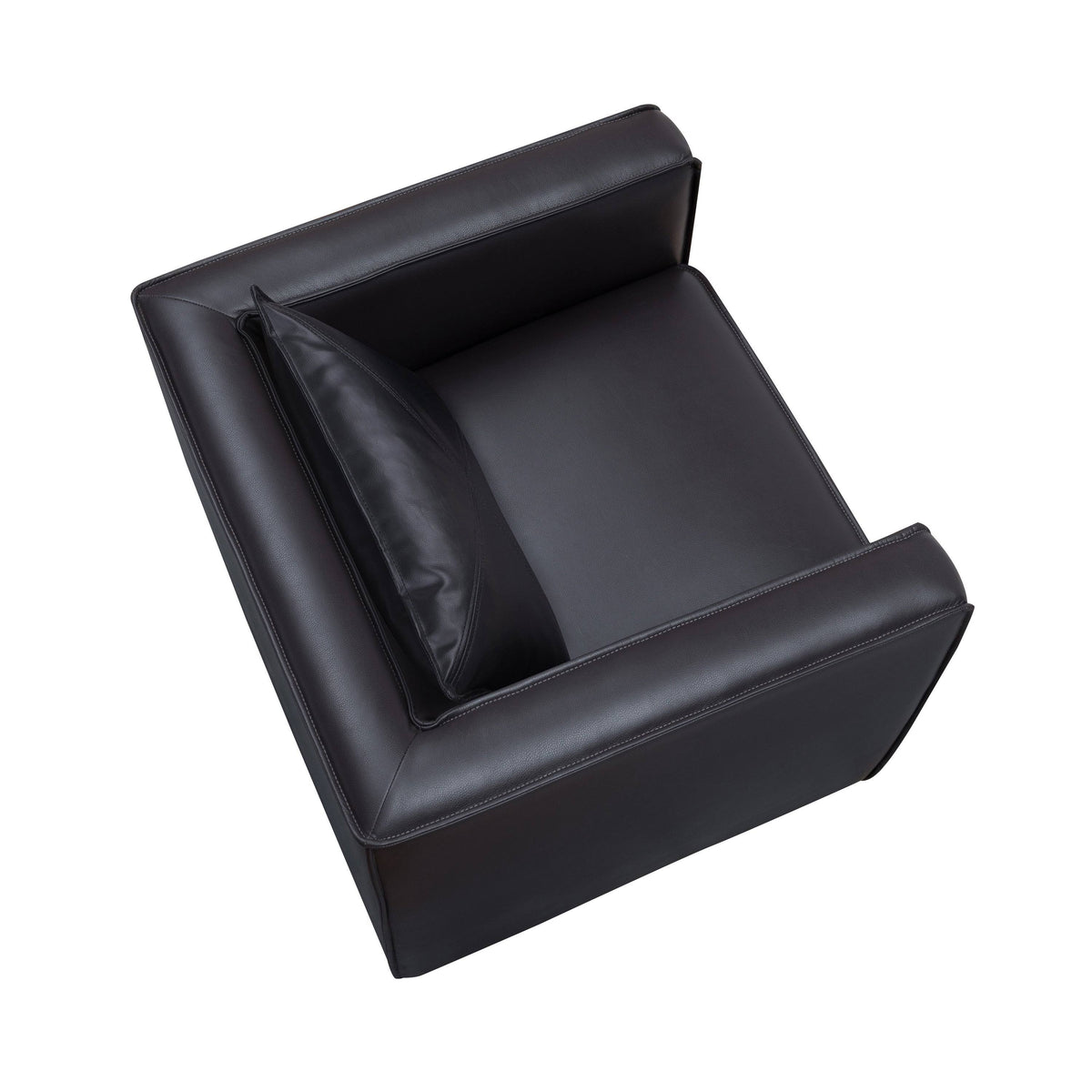 Brown Vinyl Padded Accent Chair F431747