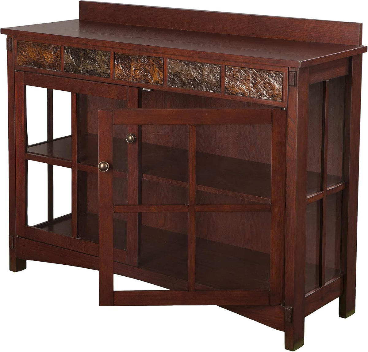 Red Washed Sideboard & Curio X27729