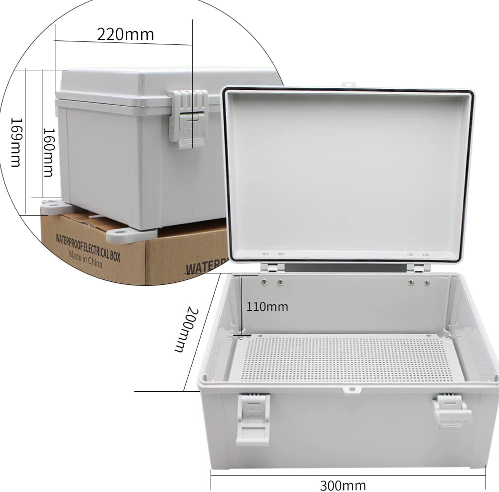 Grey Weatherproof Plastic Electrical Box with Lock R155