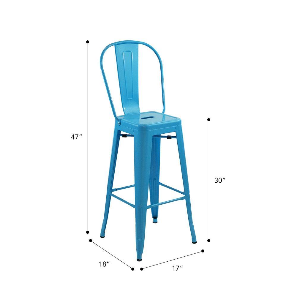 White Cafe Bar Stool with High Back I3061