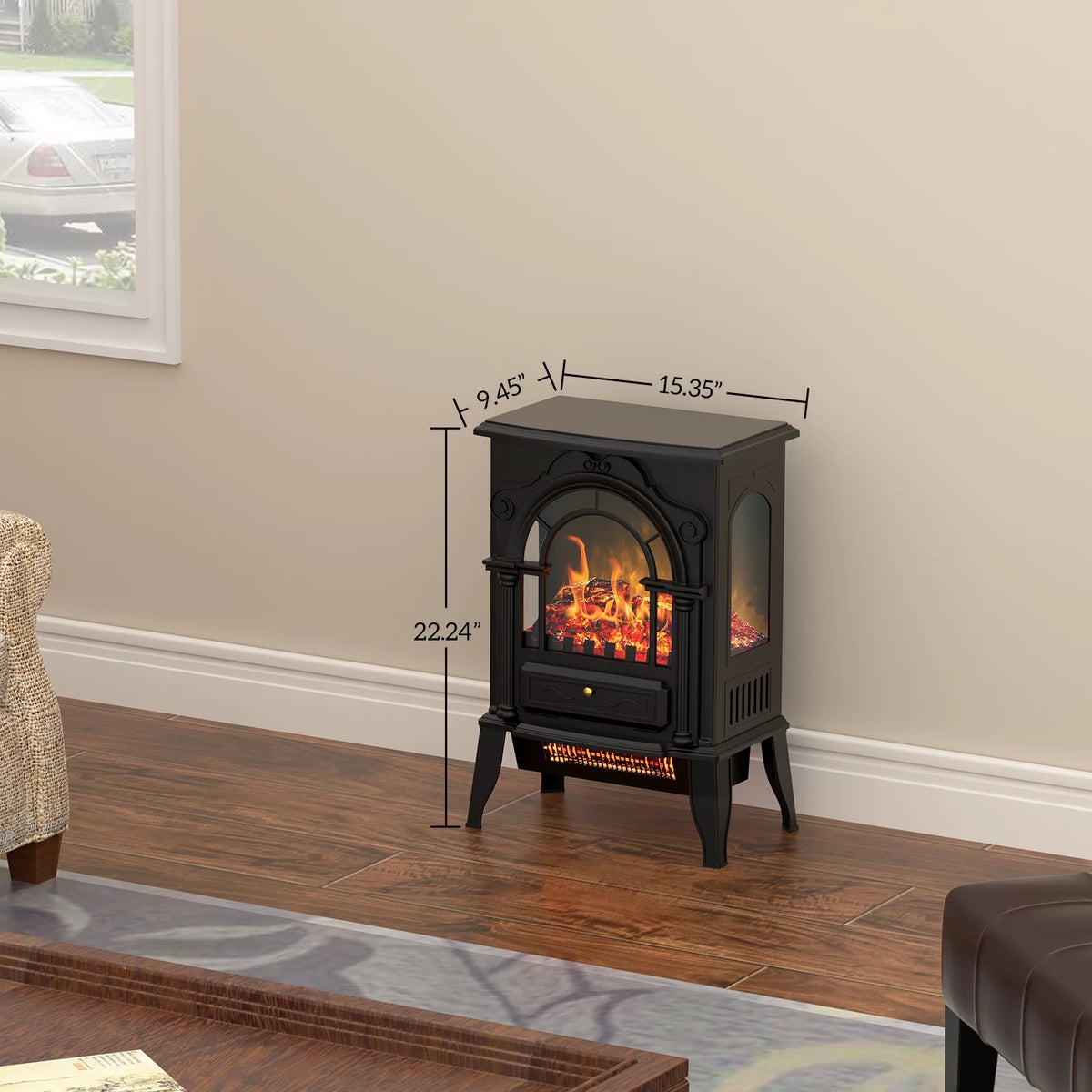 16" Infrared Electric Fireplace Heater M56019