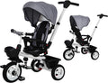 6-in-1 Kids Stroller Tricycle with Adjustable Push Handle, Removable Canopy, Safety Harness T7501