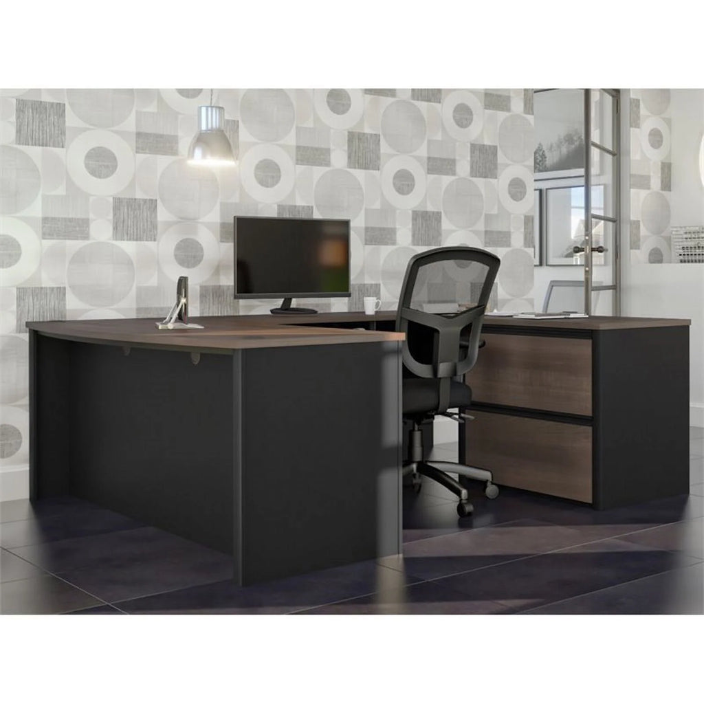 5 Piece Wood U Shaped Computer Desk F895