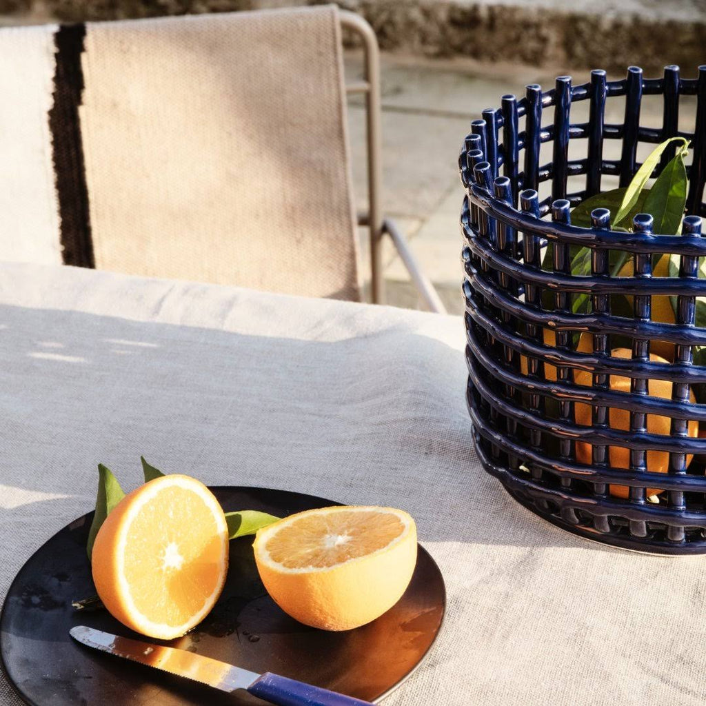 Ceramic Basket Off-White Small P20996