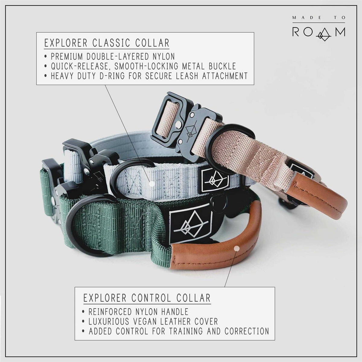 Adjustable Heavy Duty Nylon Dog Collar with Metal Buckle U414314