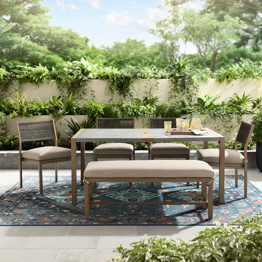 6-Piece Steel Outdoor Dining Set with Cushions R62140